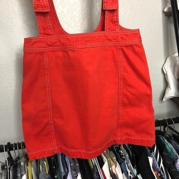 forever21 Los Angeles Mod 60s Style Orange Denim Jumper - Picture 7 of 10